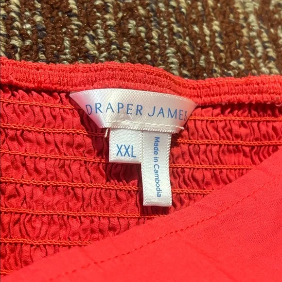 Draper James Pink Mini Dress puff sleeve square neck smocked back with pockets - Picture 8 of 14